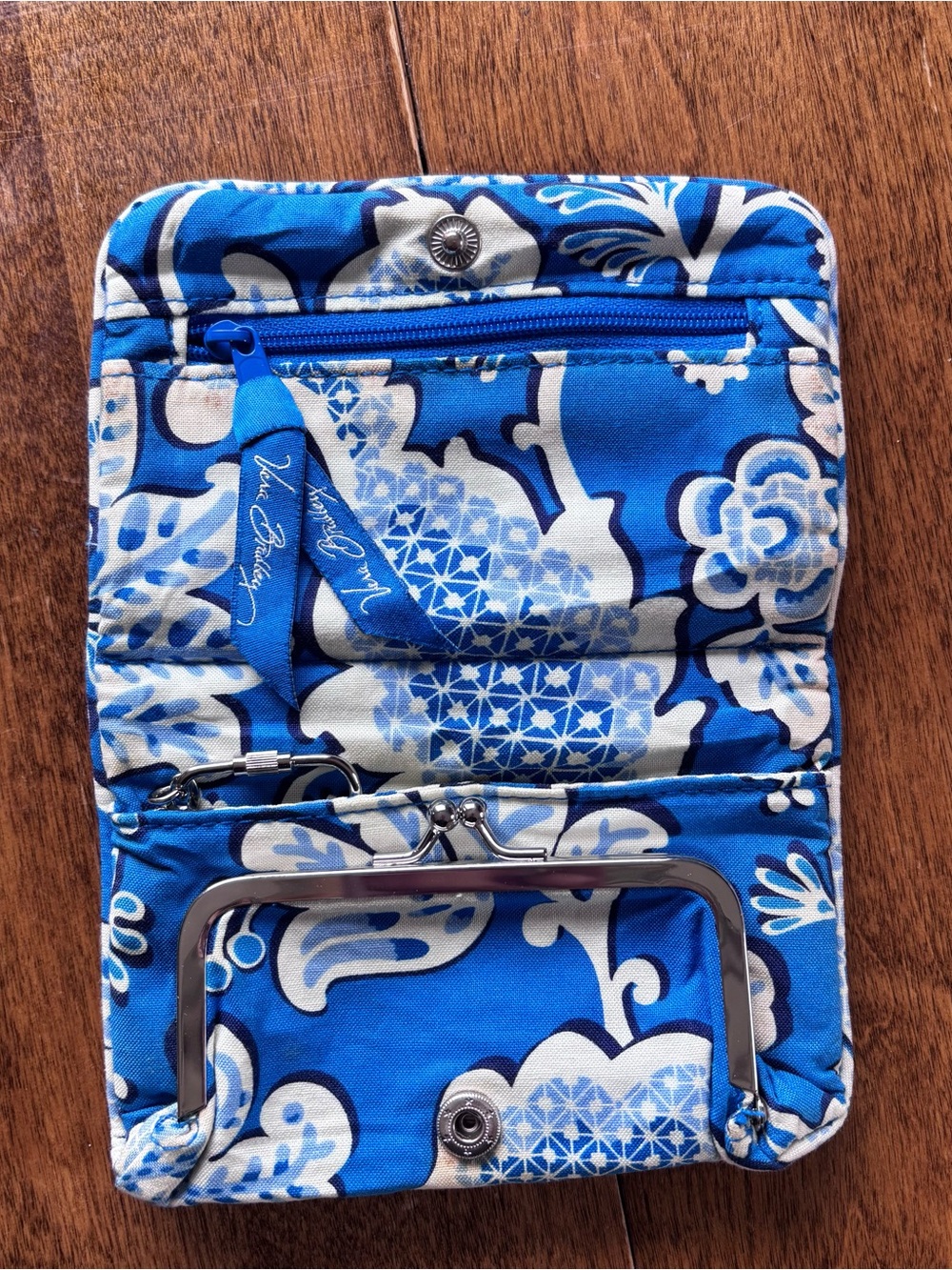 Vera Bradley Bright Blue Floral Quilted Wallet